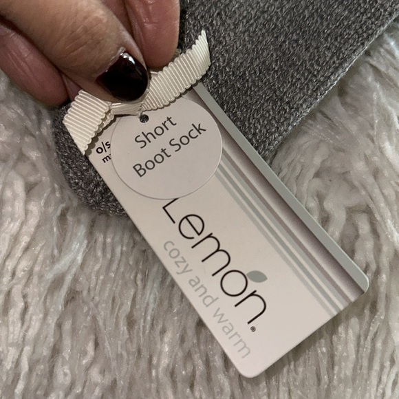 LEMON Short Boot Chucky Cable Knit Socks Mint Green and Oxford OS pack of 2 - Picture 3 of 5